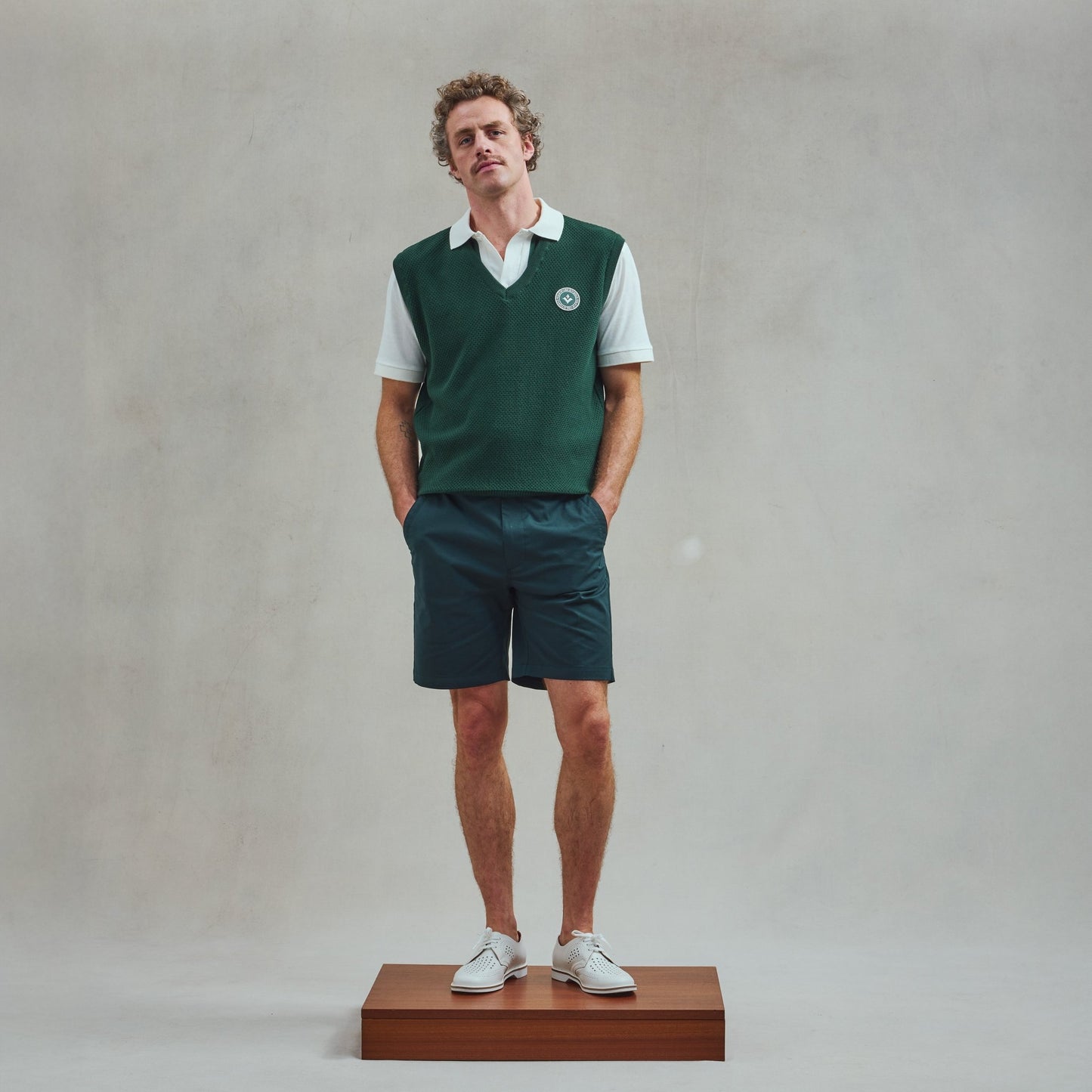 Rivieras European Union Green Sleeveless Sweater apparel handmade in Spain.