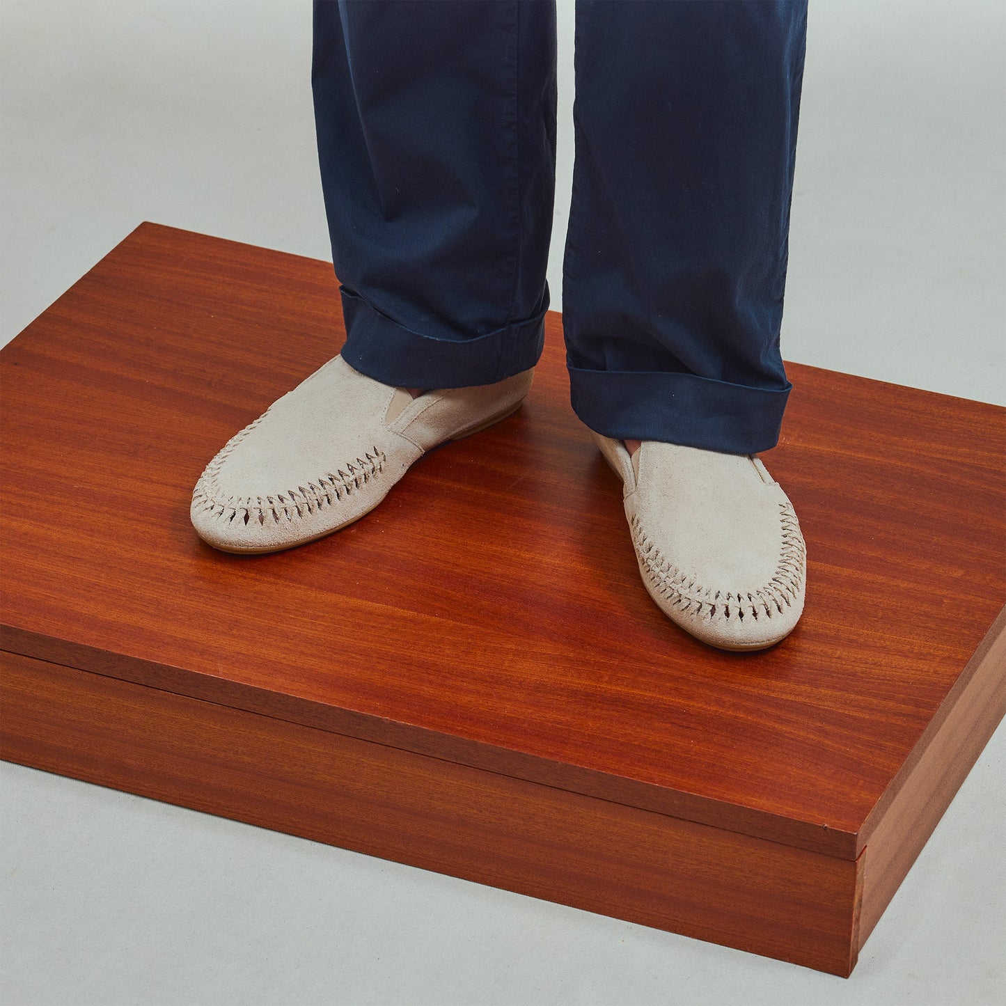 Rivieras European Union Jazz Suede Slip - On Moccasin Light Beige J302 Shoes handmade in Spain.