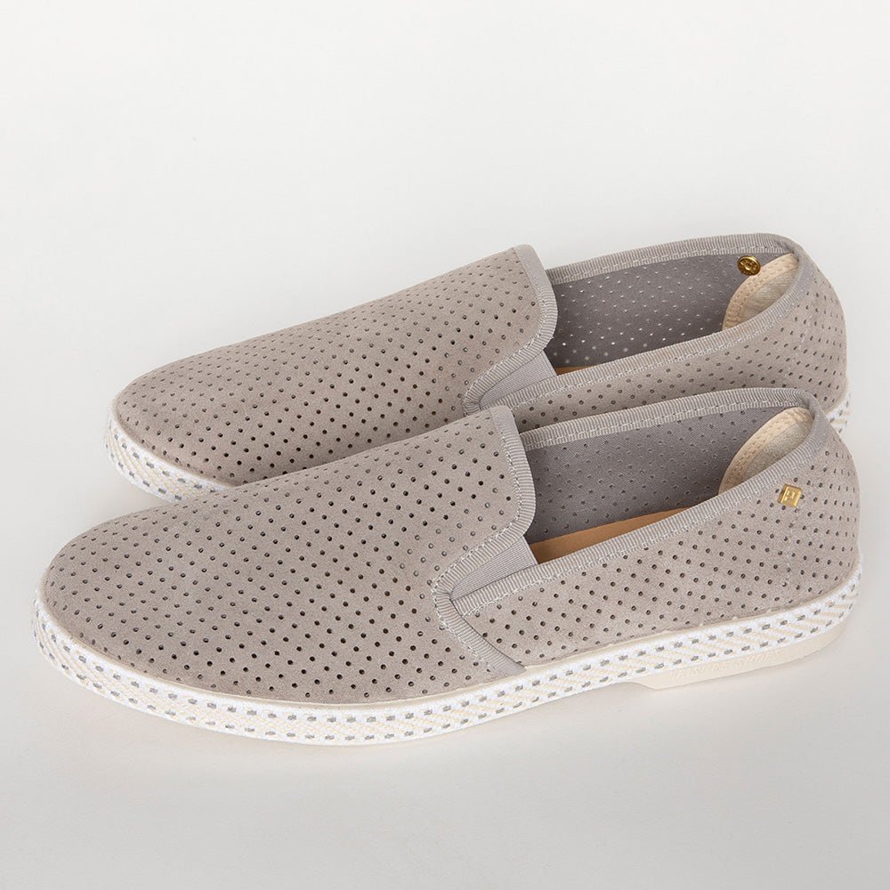 Rivieras Leisure Shoes Classic Suede Slip - On Loafer Gray 3072 Shoes handmade in Spain.