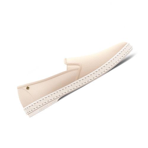 Rivieras Shoes Classic Cotton Canvas Slip - On Loafer in Beige 1002 Mocassin handmade in Spain.