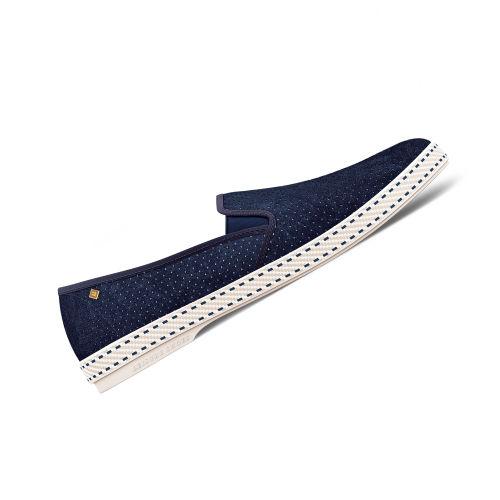 Rivieras Shoes Classic Suede Slip - On Loafer Navy 3064 Mocassin handmade in Spain.