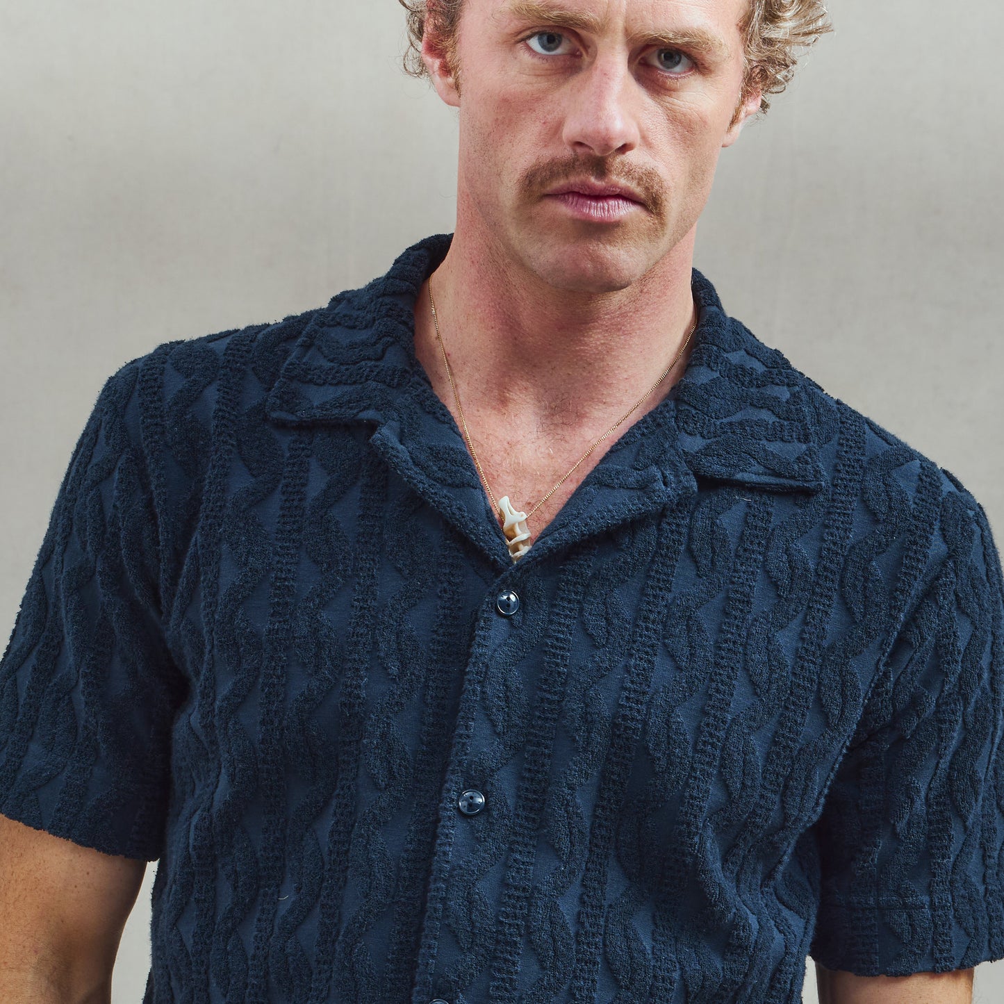 Navy Fancy Terry Shirt