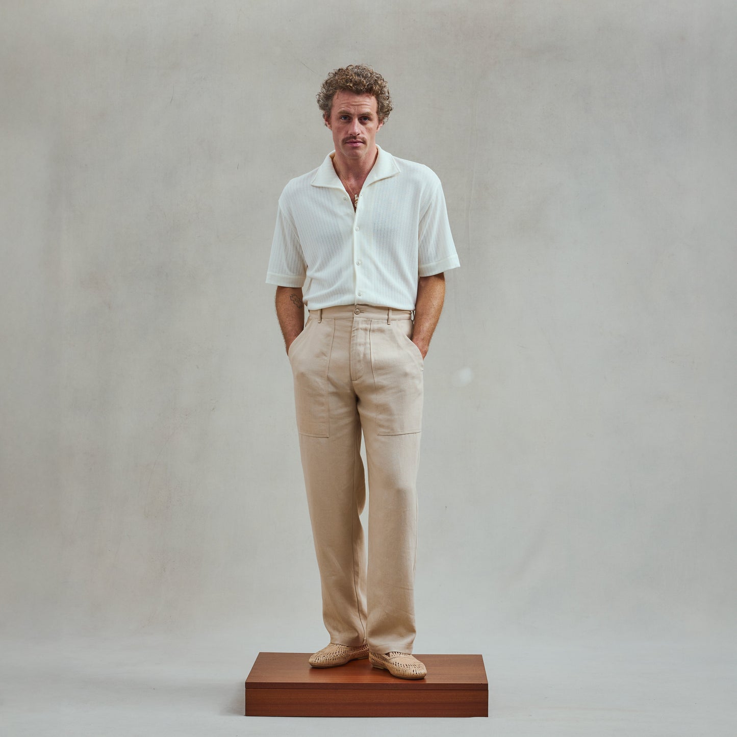 Beige Fatigue Pants