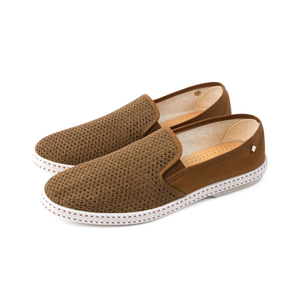 Rivieras Classic Canvas & Mesh Loafer – Brown