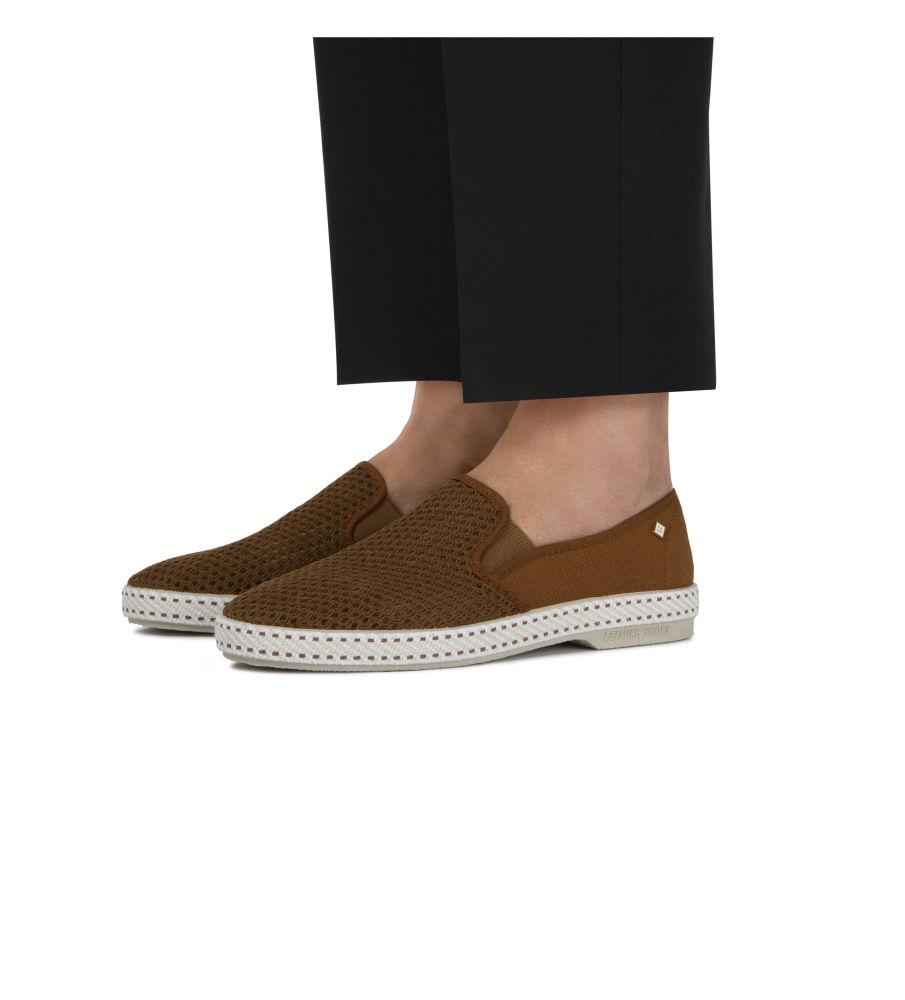 Rivieras Classic Canvas & Mesh Loafer – Brown