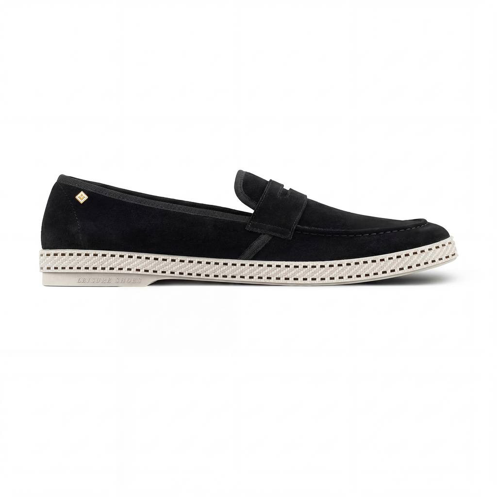 Rivieras Classic Leather Loafer – Black Slip-On Shoe for Men & Women