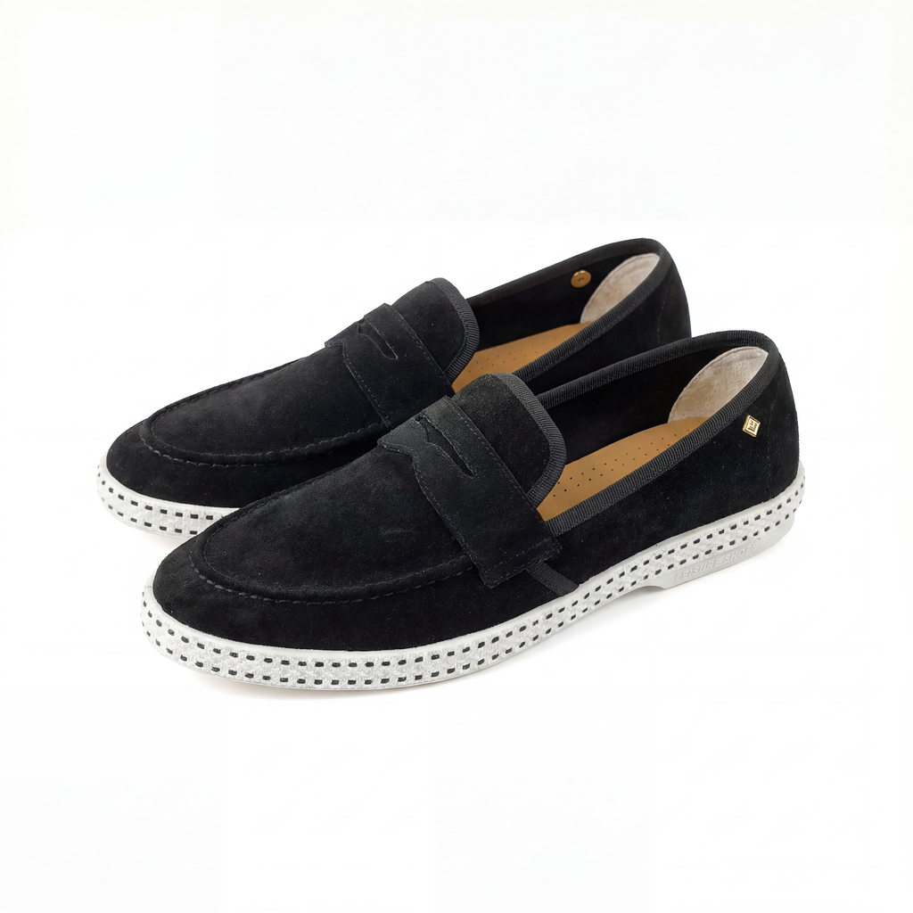 Rivieras Classic Leather Loafer – Black Slip-On Shoe for Men & Women