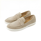 Rivieras Classic Leather Loafer – Beige Slip-On Shoe for Men & Women