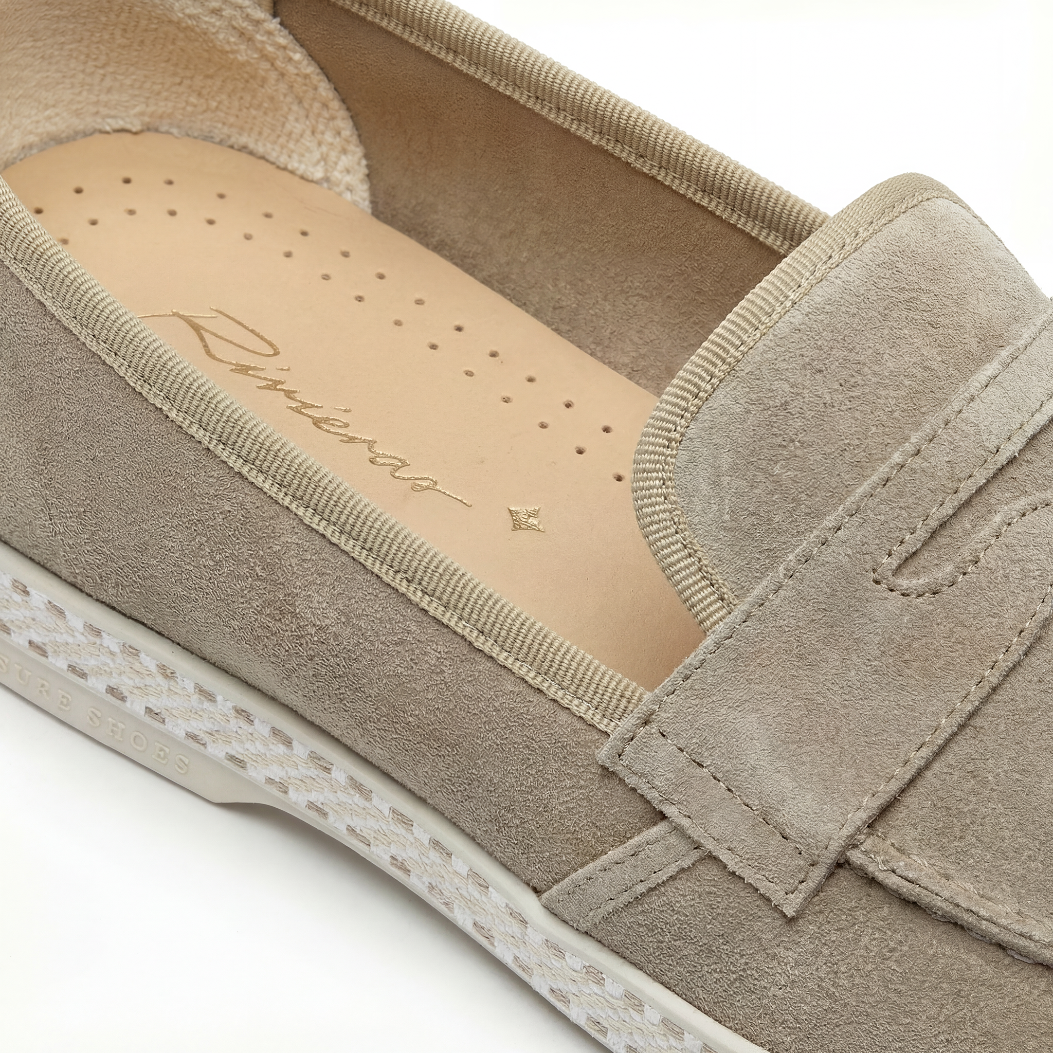Rivieras Classic Leather Loafer – Beige Slip-On Shoe for Men & Women