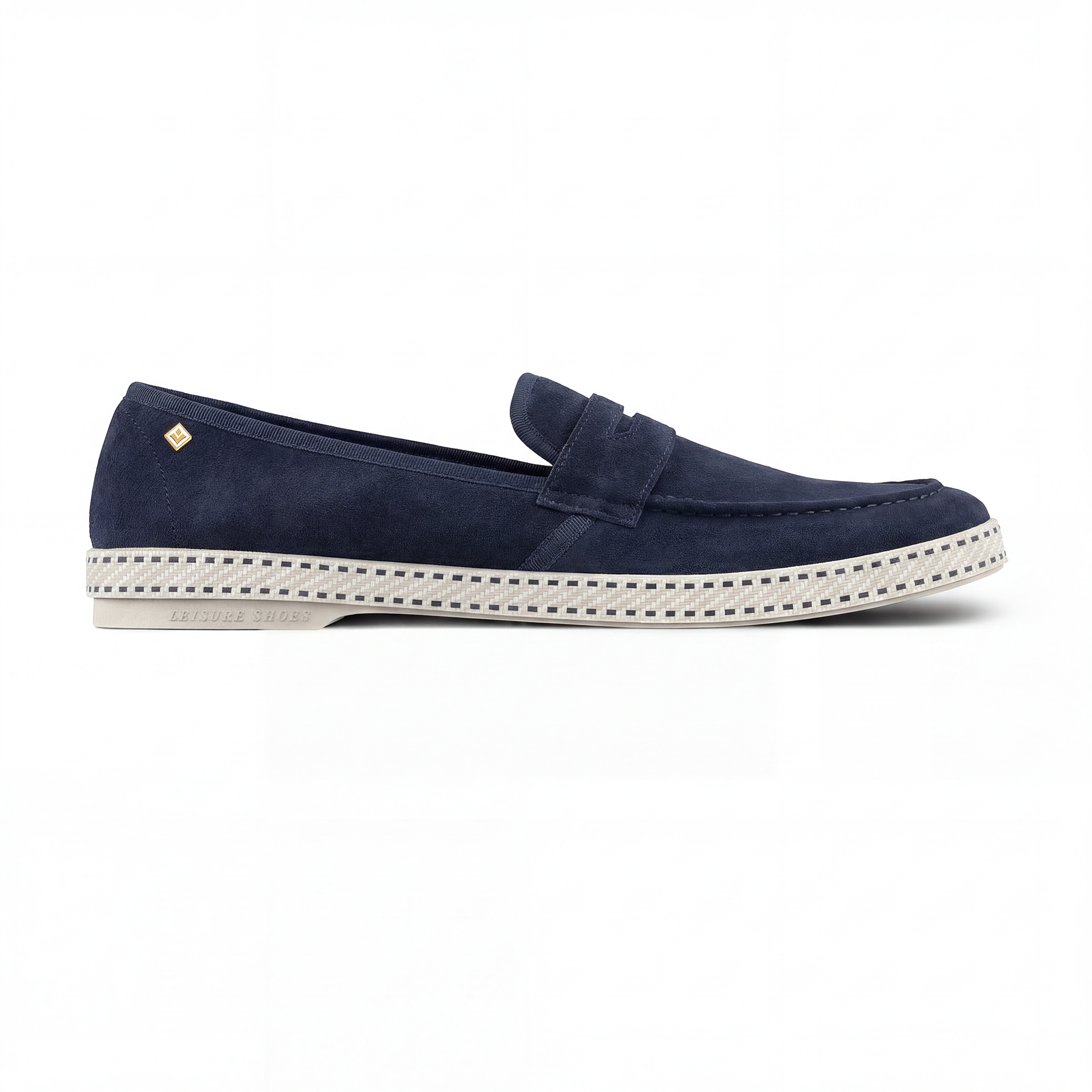 Rivieras Classic Leather Loafer – Navy Slip-On Shoe for Men & Women