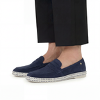 Rivieras Classic Leather Loafer – Navy Slip-On Shoe for Men & Women