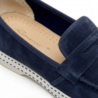 Rivieras Classic Leather Loafer – Navy Slip-On Shoe for Men & Women