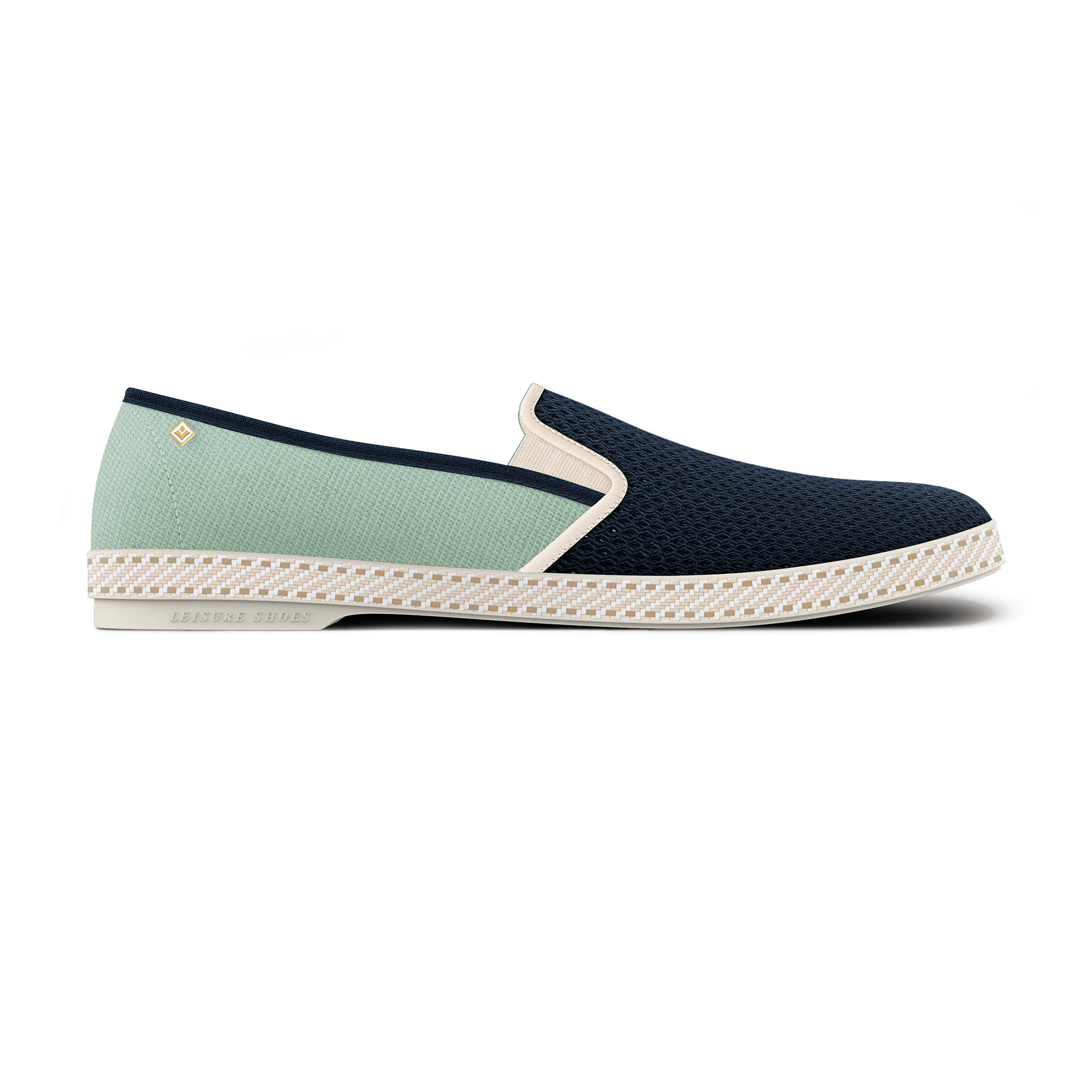 Rivieras Classic Match Loafer – Navy Mint Green Two-Tone Slip-On for Men & Women