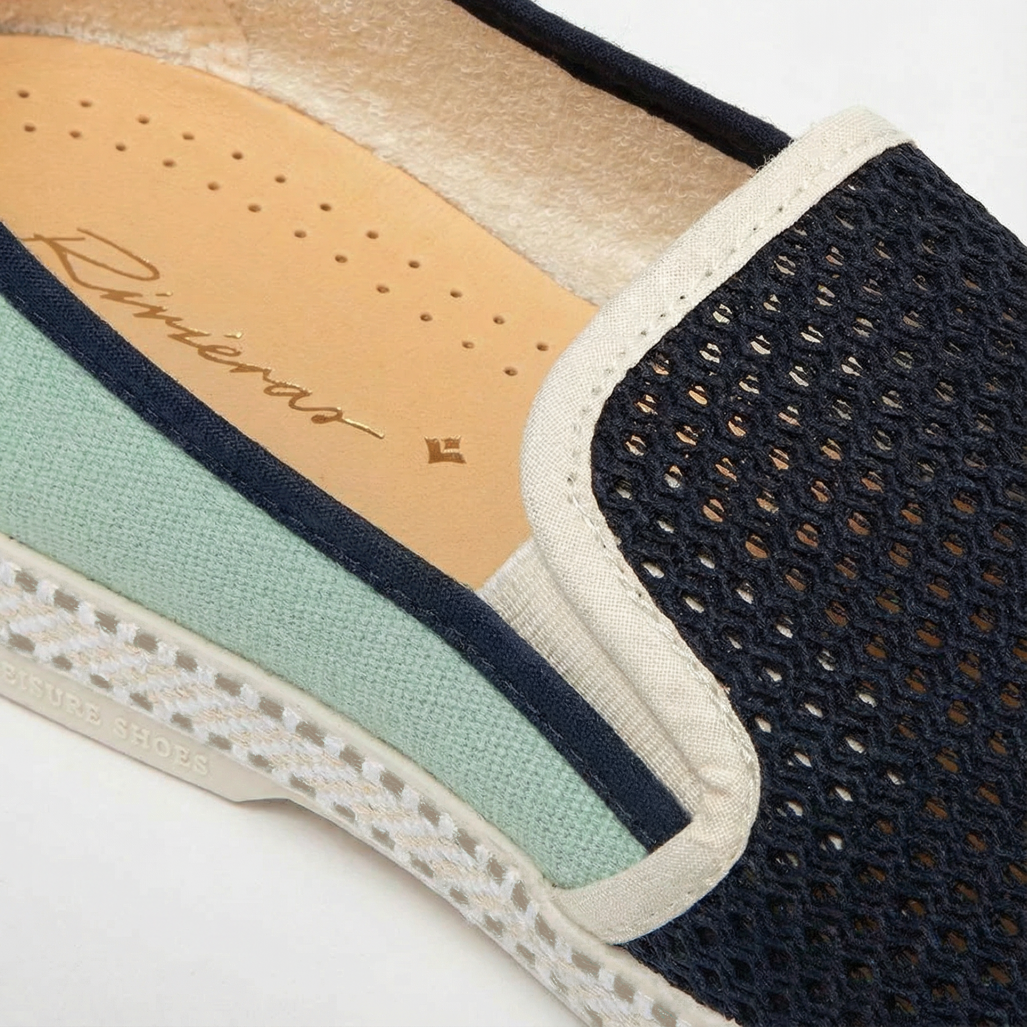 Rivieras Classic Match Loafer – Navy Mint Green Two-Tone Slip-On for Men & Women