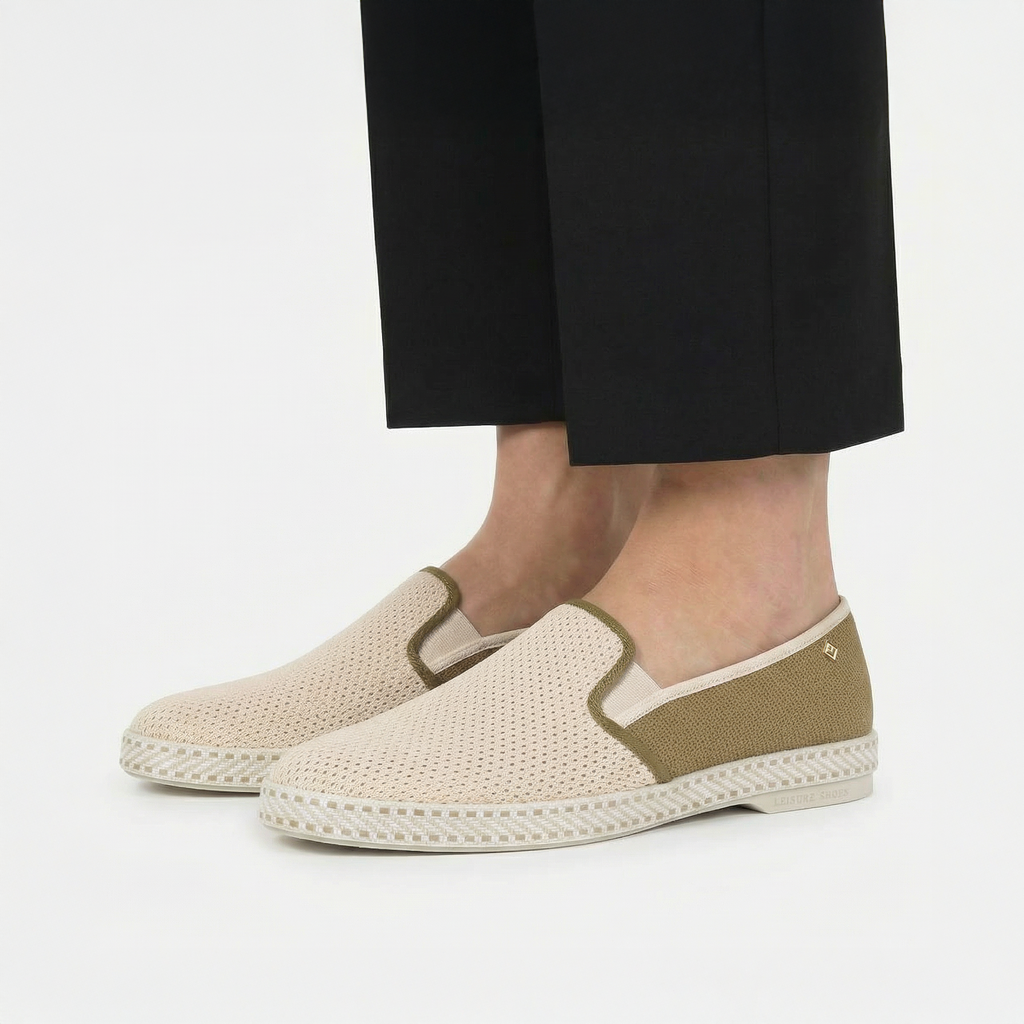 Rivieras Classic Match Loafer – Ecru Sand Two-Tone Slip-On for Men & Women