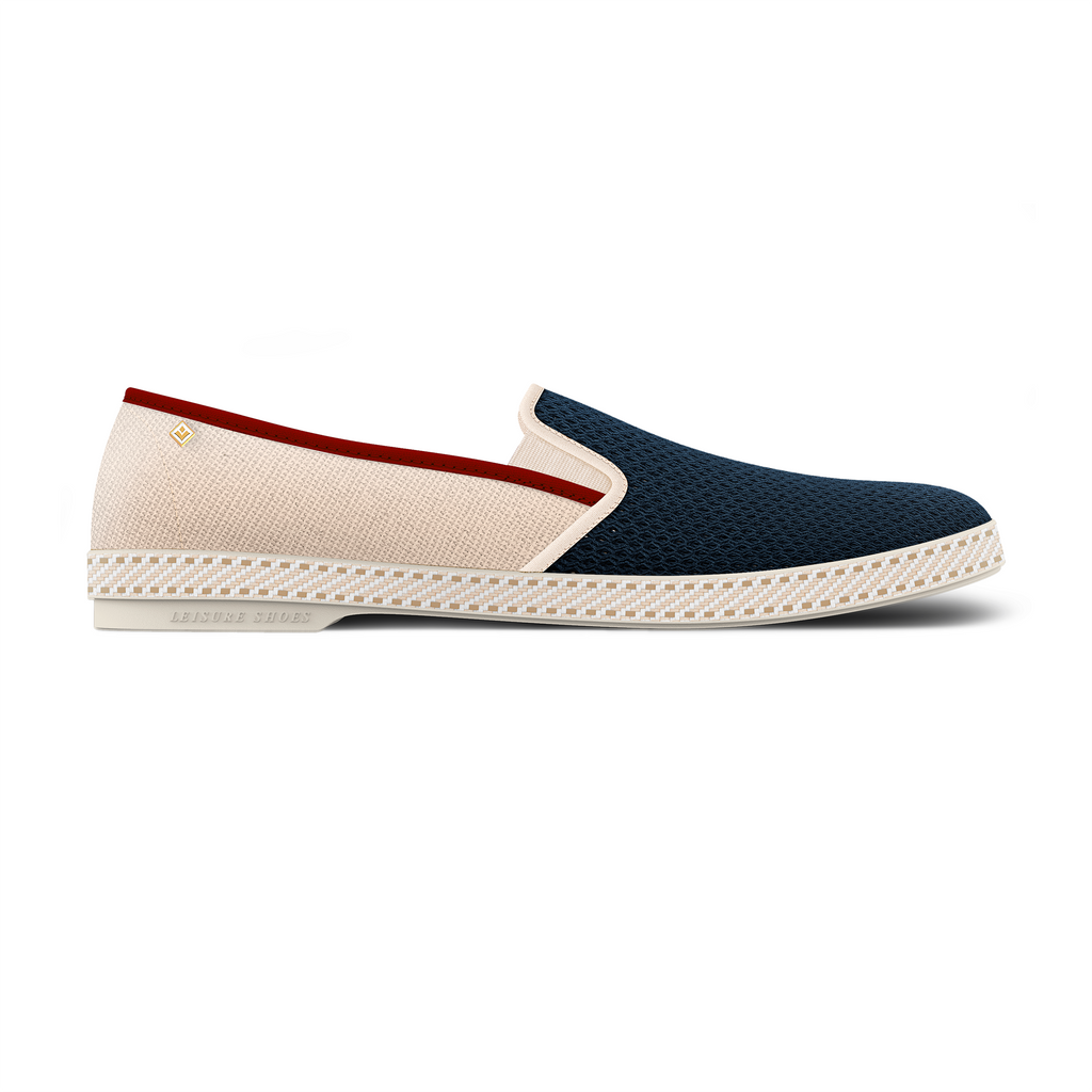Rivieras Classic Match Mesh & Canvas Loafer – Navy Ecru Slip-On for Men & Women