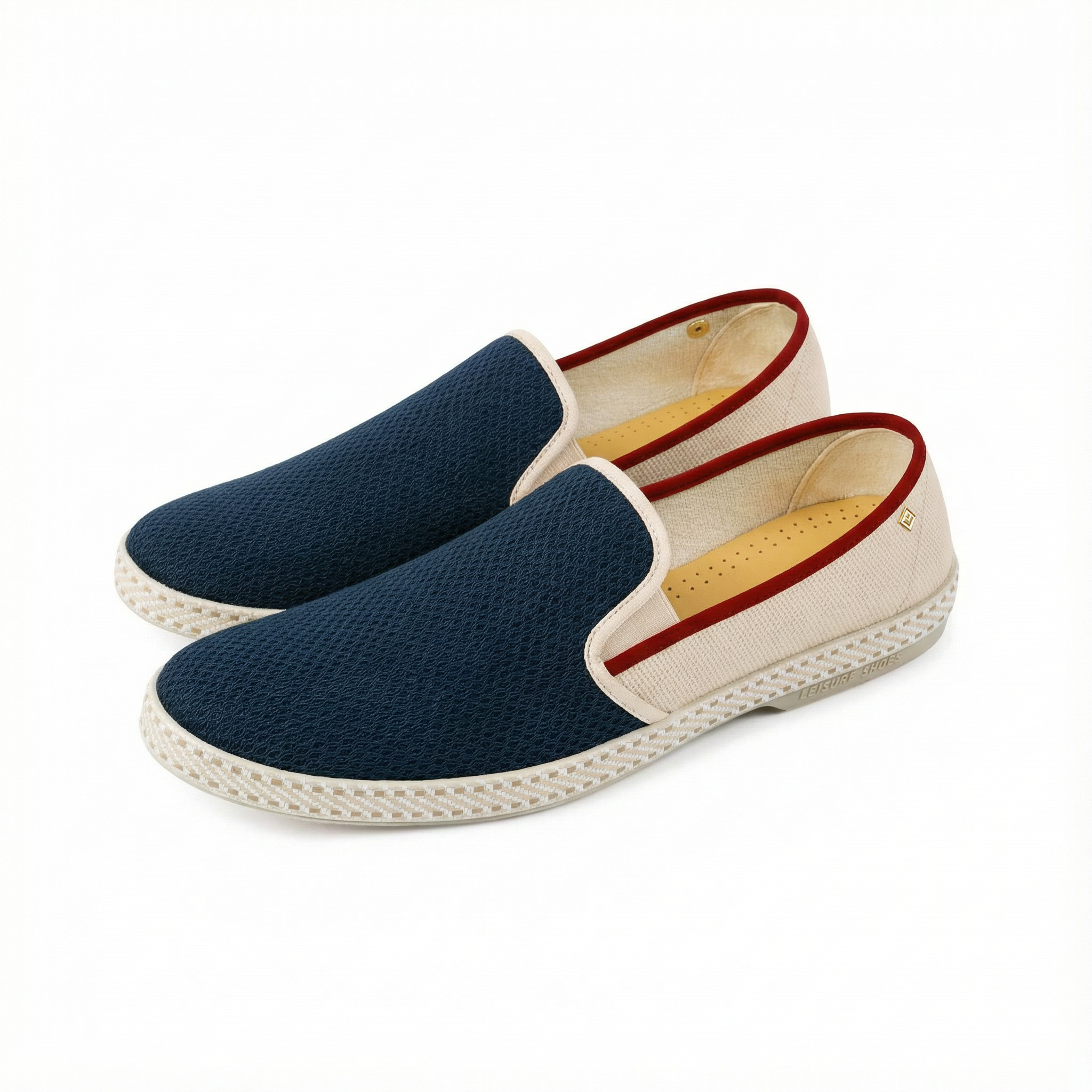 Rivieras Classic Match Mesh & Canvas Loafer – Navy Ecru Slip-On for Men & Women