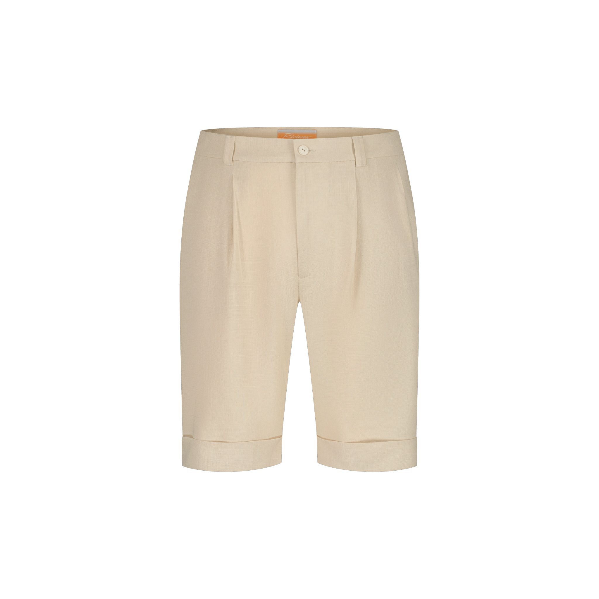 Rivieras European Union Beige Cuffed Shorts apparel handmade in Spain.