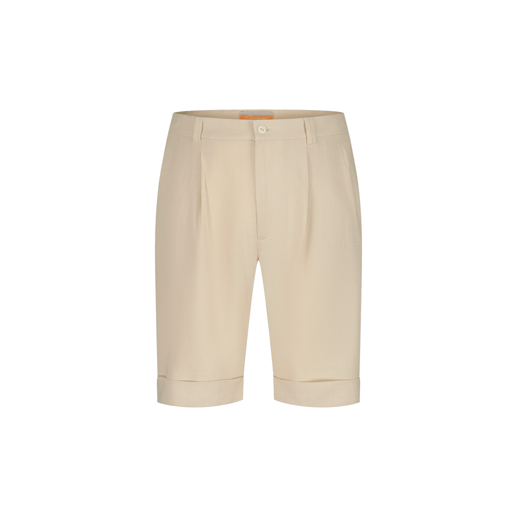 Rivieras European Union Beige Cuffed Shorts apparel handmade in Spain.