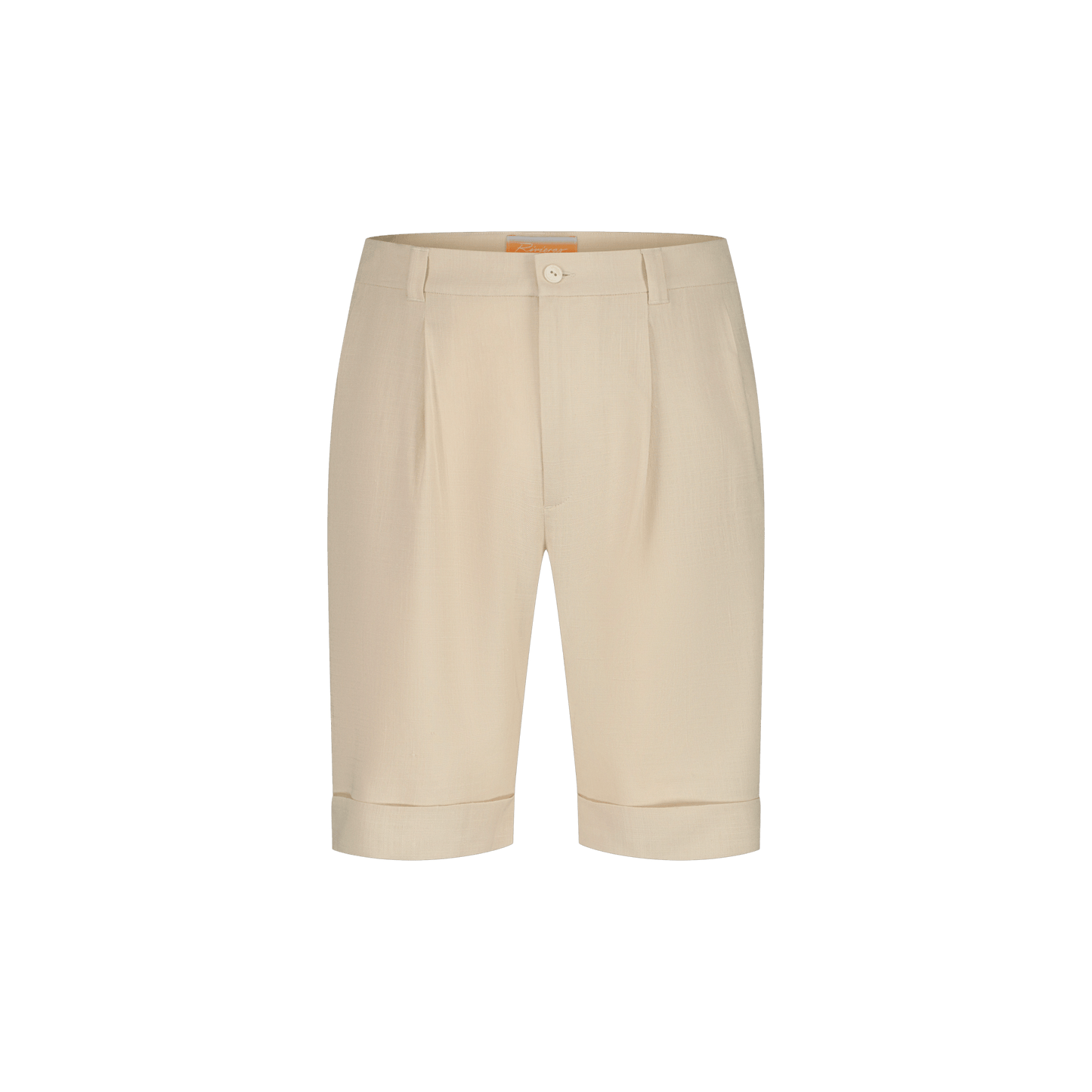 Rivieras European Union Beige Cuffed Shorts apparel handmade in Spain.