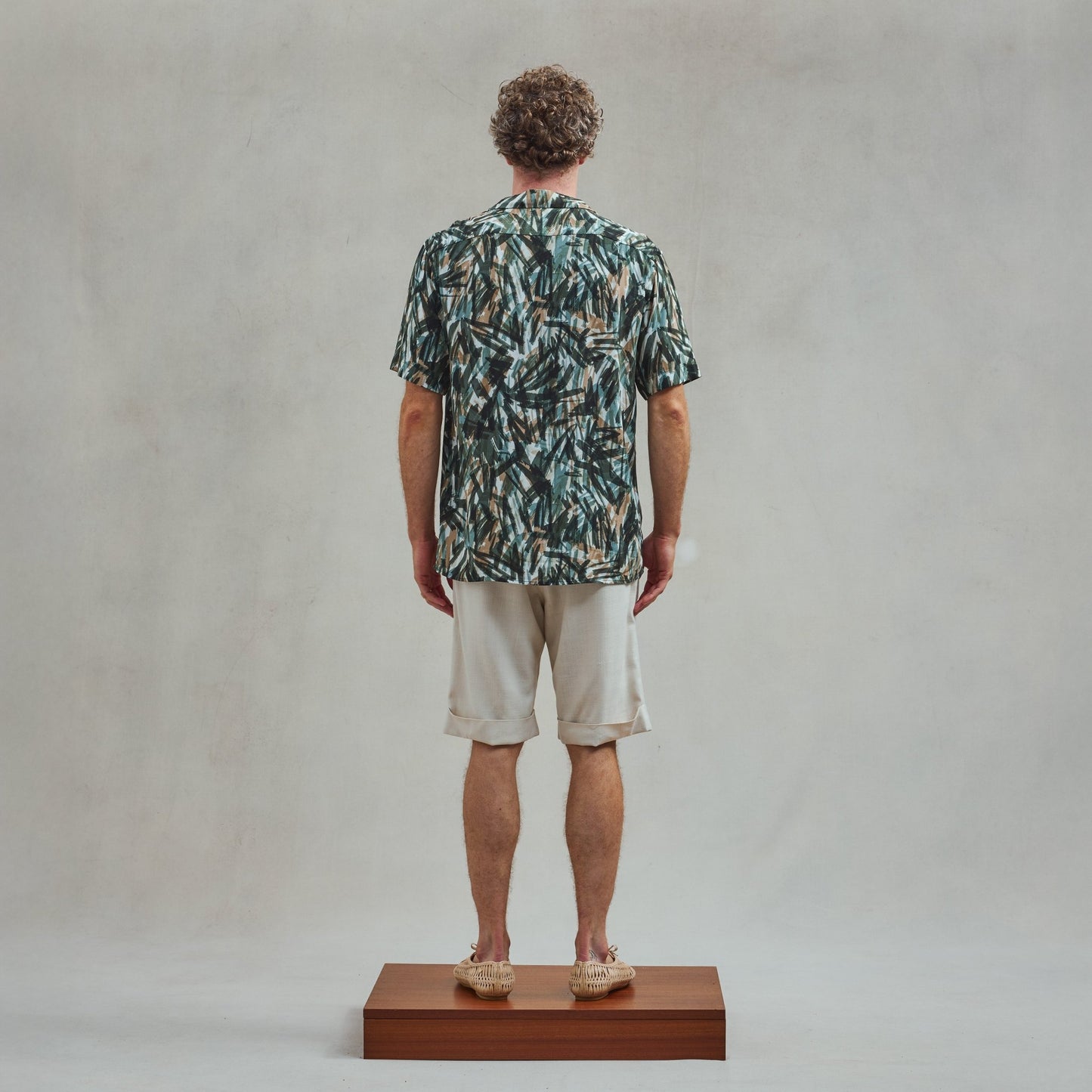 Rivieras European Union Beige Cuffed Shorts apparel handmade in Spain.