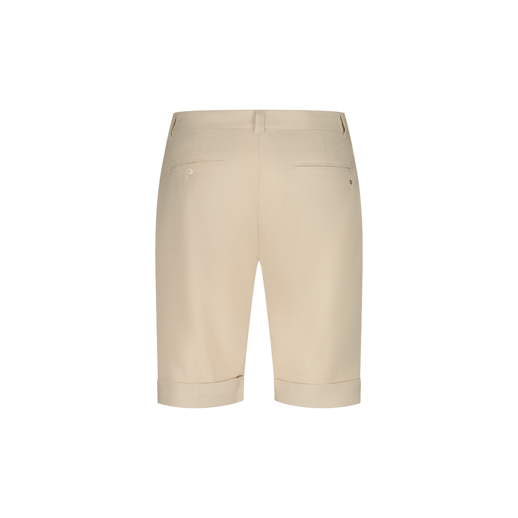 Rivieras European Union Beige Cuffed Shorts apparel handmade in Spain.