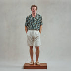 Rivieras European Union Beige Cuffed Shorts apparel handmade in Spain.