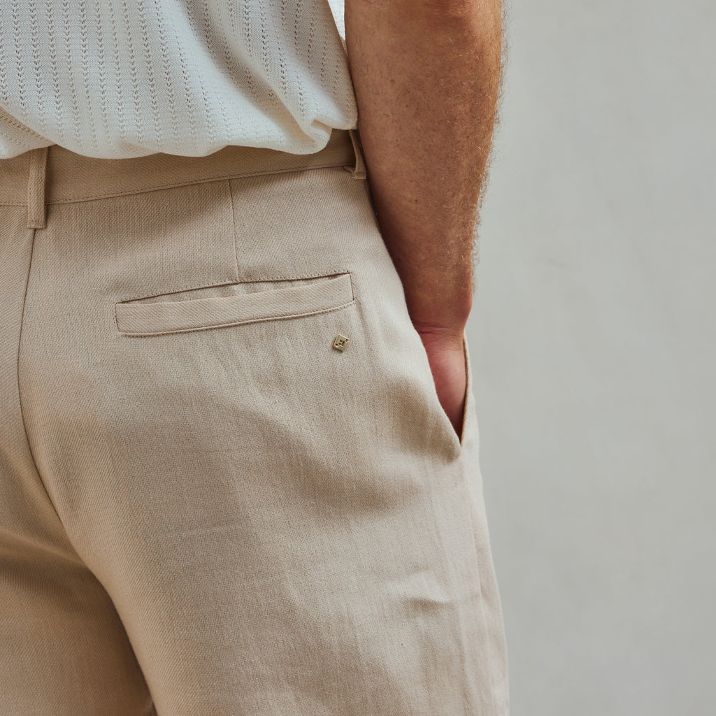 Rivieras European Union Beige Fatigue Pants apparel handmade in Spain.