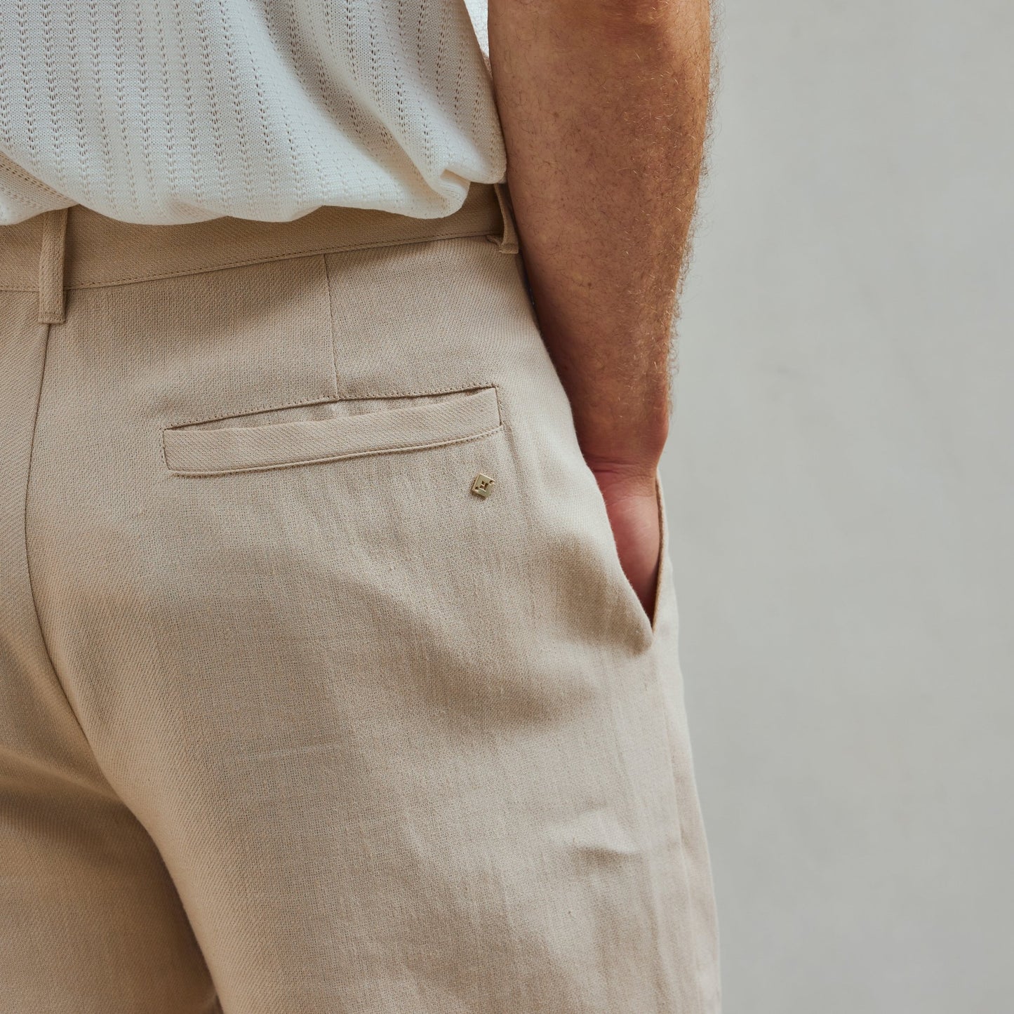 Rivieras European Union Beige Fatigue Pants apparel handmade in Spain.