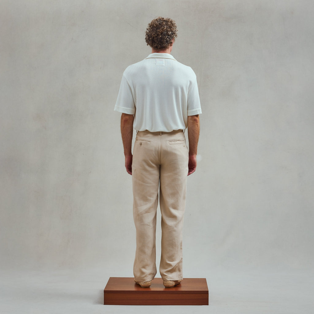 Rivieras European Union Beige Fatigue Pants apparel handmade in Spain.
