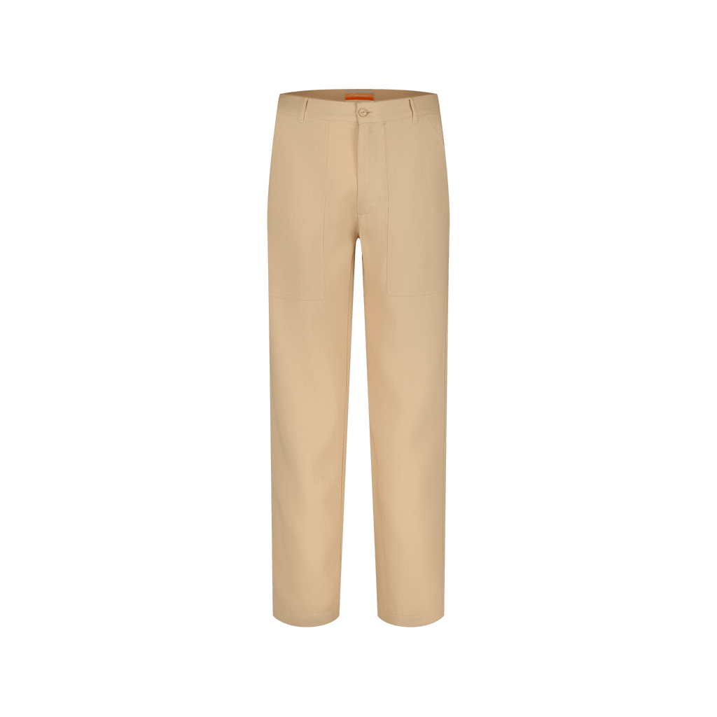 Rivieras European Union Beige Fatigue Pants apparel handmade in Spain.