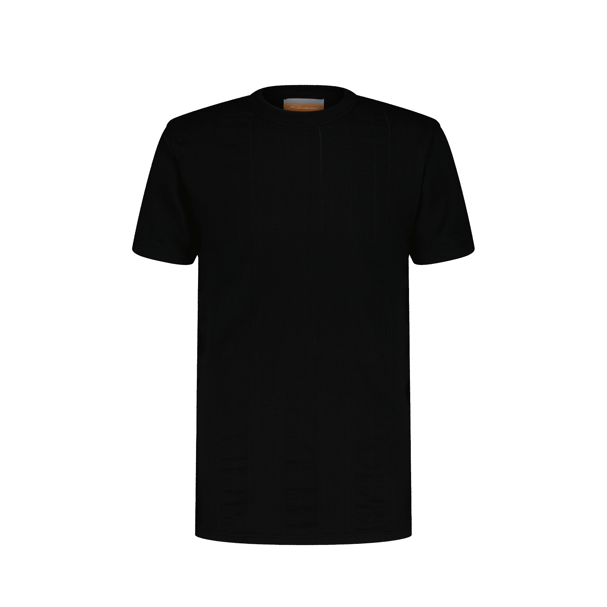 Rivieras European Union Black Jersey Fancy T-Shirt apparel handmade in Spain.