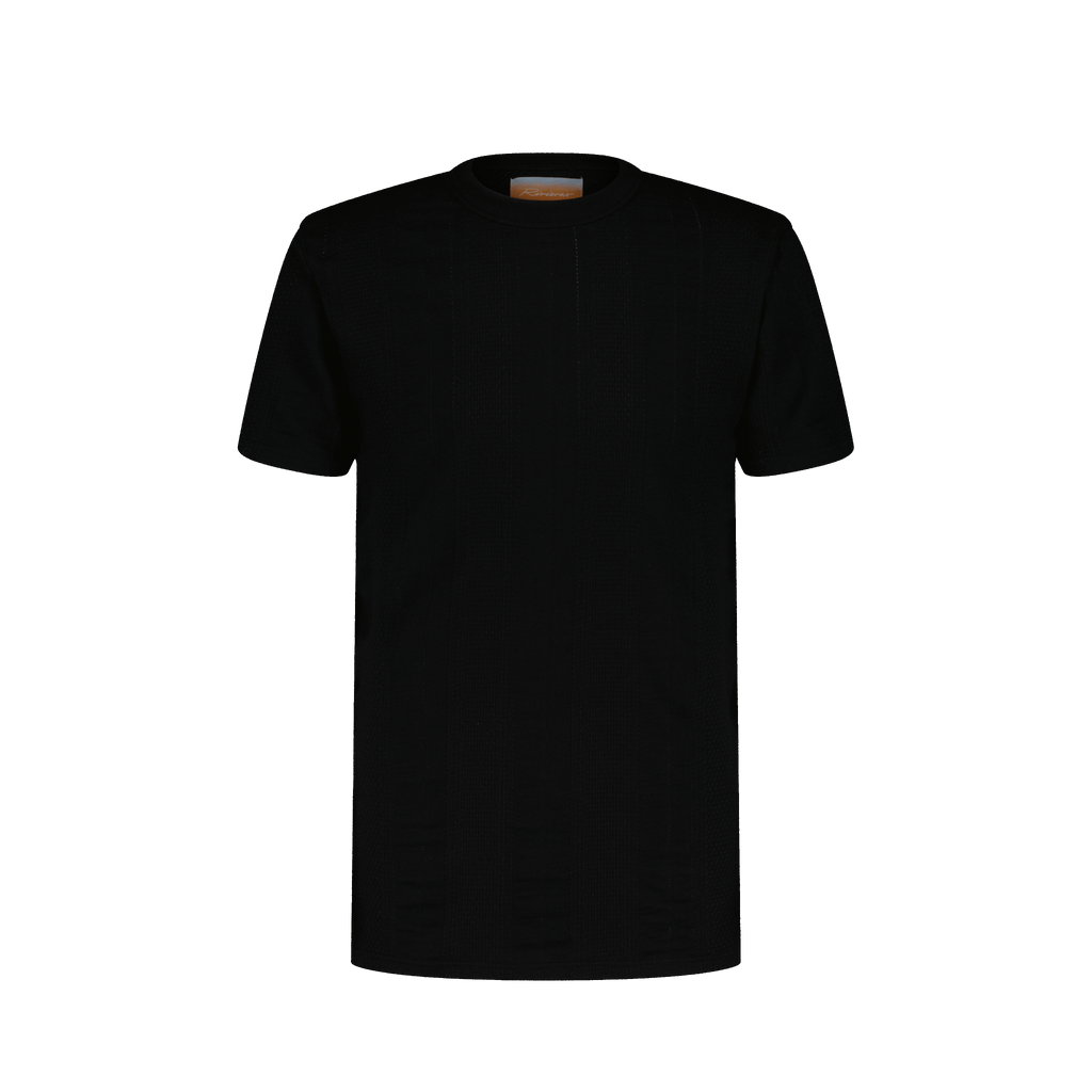 Rivieras European Union Black Jersey Fancy T-Shirt apparel handmade in Spain.