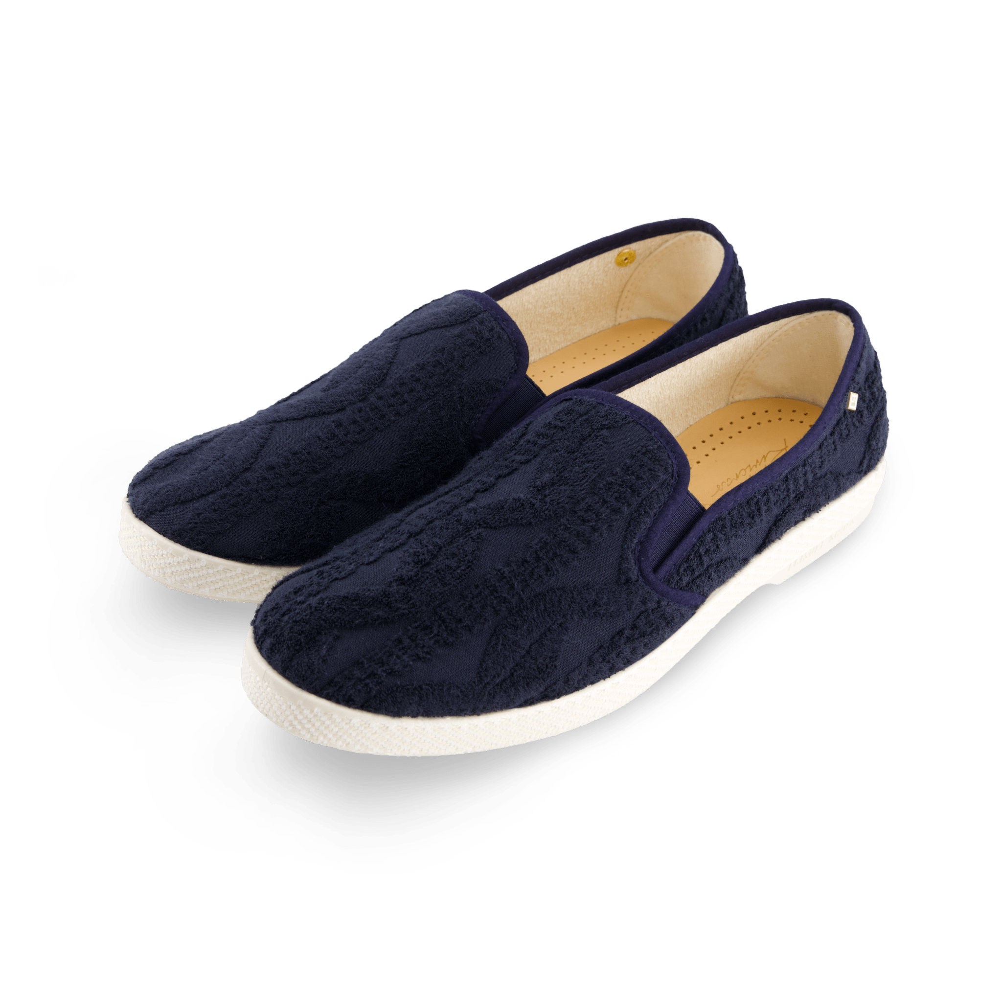 Rivieras European Union Classic Terry Cloth Slip - On Loafer Navy 1540 Shoes handmade in Spain.