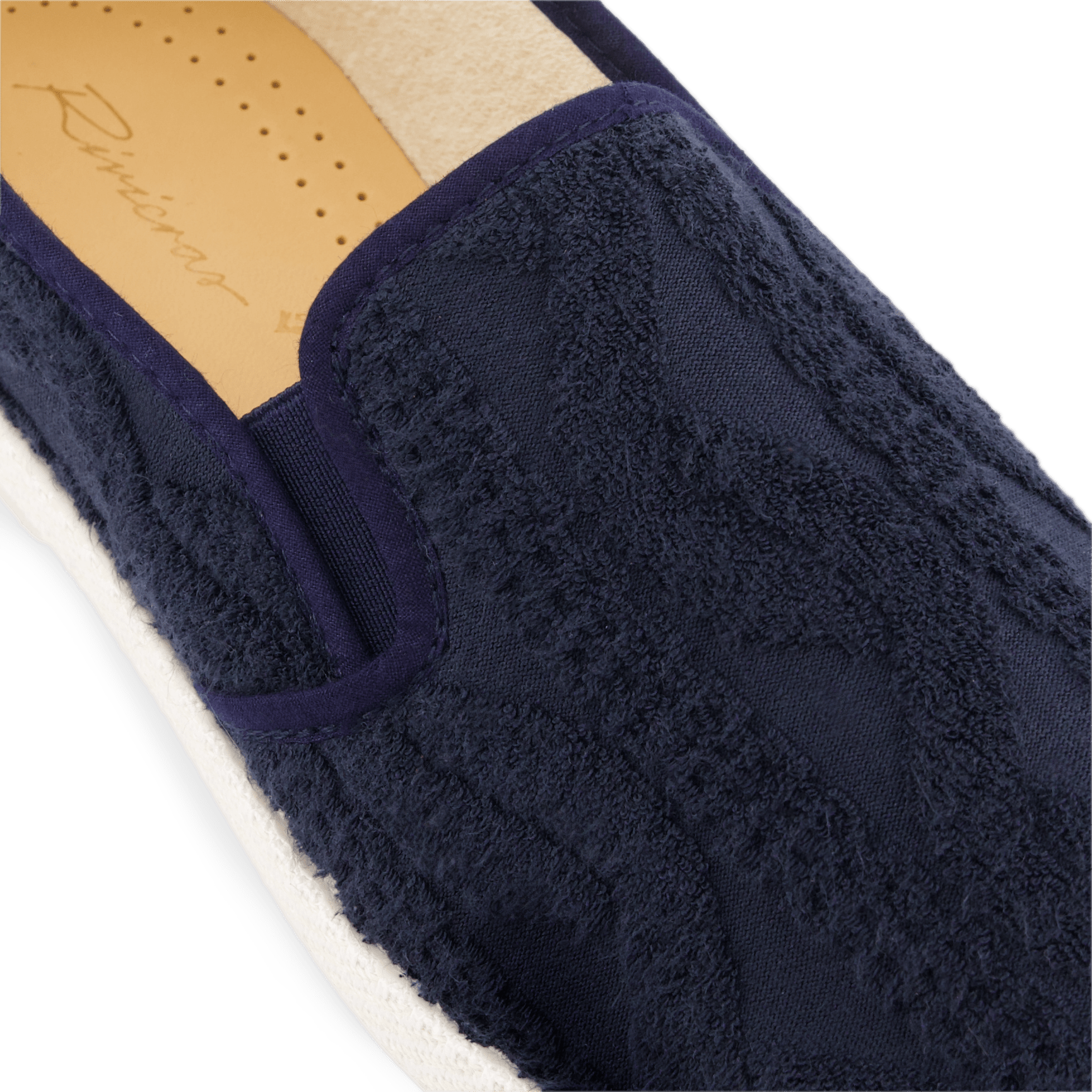 Rivieras European Union Classic Terry Cloth Slip - On Loafer Navy 1540 Shoes handmade in Spain.