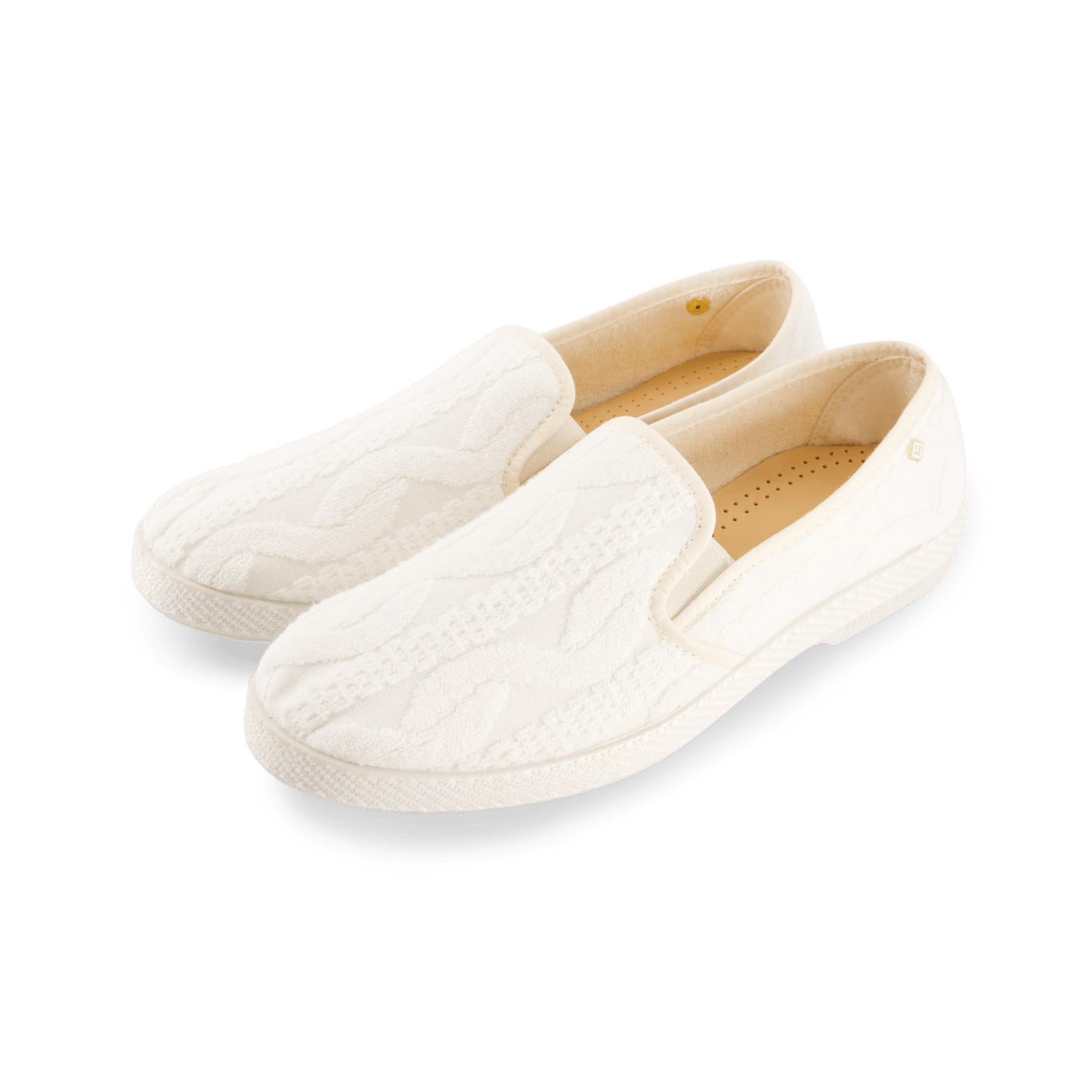 Rivieras European Union Classic Terry Cloth Slip - On Loafer White 1541 Shoes handmade in Spain.