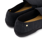 Rivieras European Union Classic Textured Raffia Slip - On Loafer Black 1512 Shoes handmade in Spain.