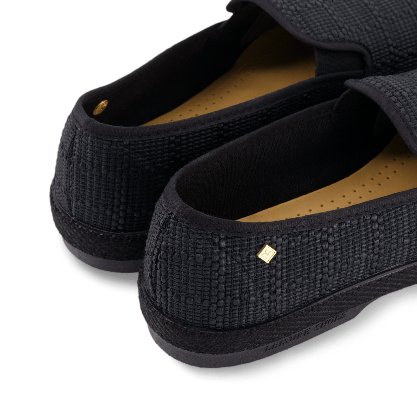 Rivieras European Union Classic Textured Raffia Slip - On Loafer Black 1512 Shoes handmade in Spain.