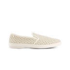 Rivieras European Union Classic Woven Leatherette Slip - On Loafer in Beige 3182 Shoes handmade in Spain.