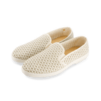 Rivieras European Union Classic Woven Leatherette Slip - On Loafer in Beige 3182 Shoes handmade in Spain.