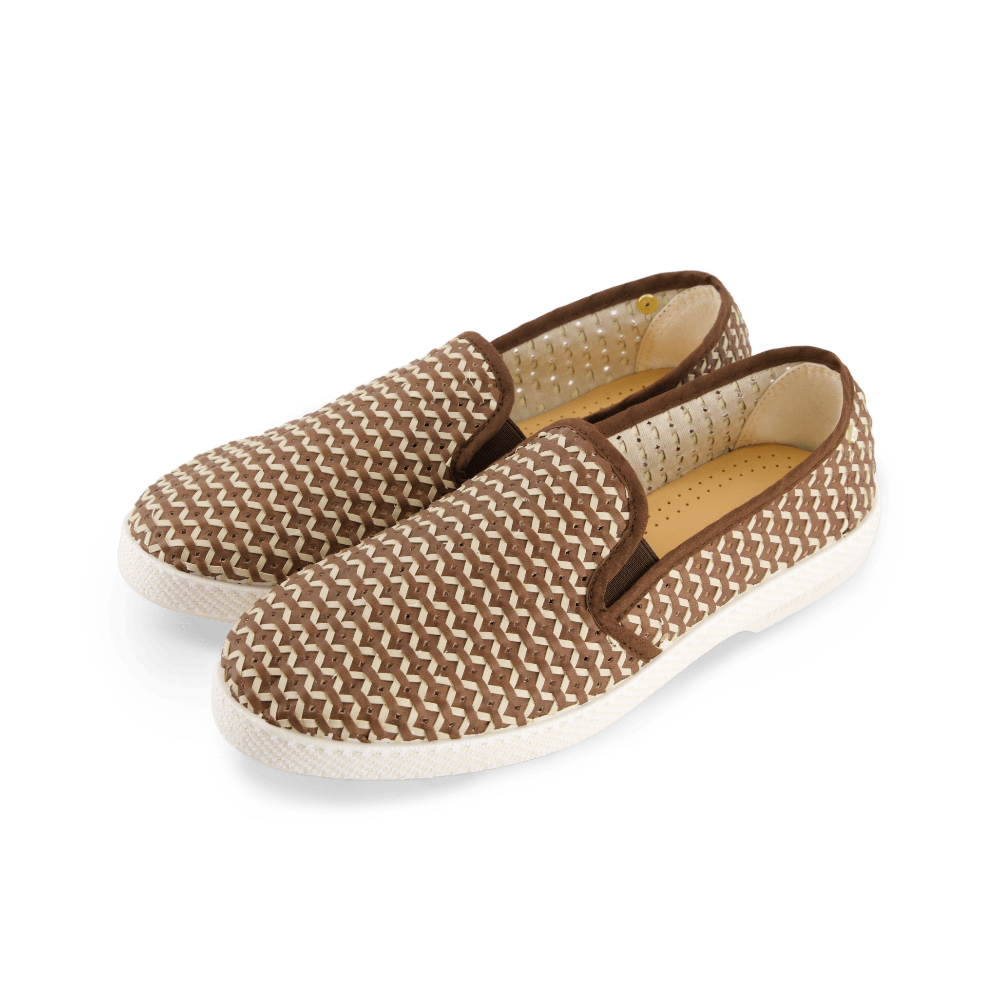 Rivieras European Union Classic Woven Leatherette Slip - On Loafer in Brown 3185 Shoes handmade in Spain.