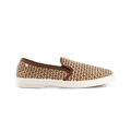 Rivieras European Union Classic Woven Leatherette Slip - On Loafer in Brown 3185 Shoes handmade in Spain.