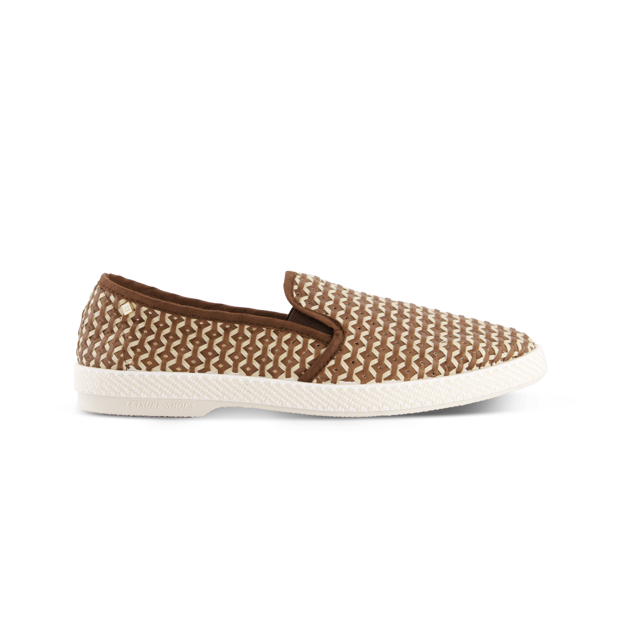 Rivieras European Union Classic Woven Leatherette Slip - On Loafer in Brown 3185 Shoes handmade in Spain.