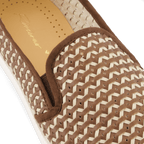 Rivieras European Union Classic Woven Leatherette Slip - On Loafer in Brown 3185 Shoes handmade in Spain.