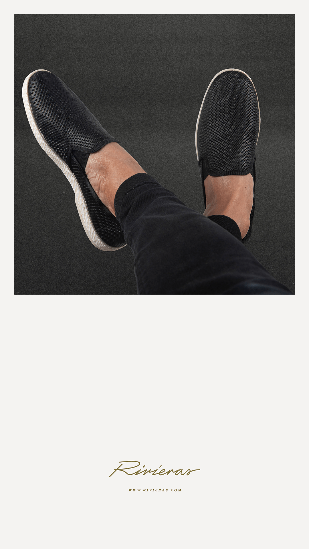 Rivieras European Union Diamond punch leatherette Slip - On Loafer Black 1521 Shoes handmade in Spain.