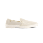 Rivieras European Union Diamond Punched Leatherette Slip - On Loafer Beige 1520 Shoes handmade in Spain.