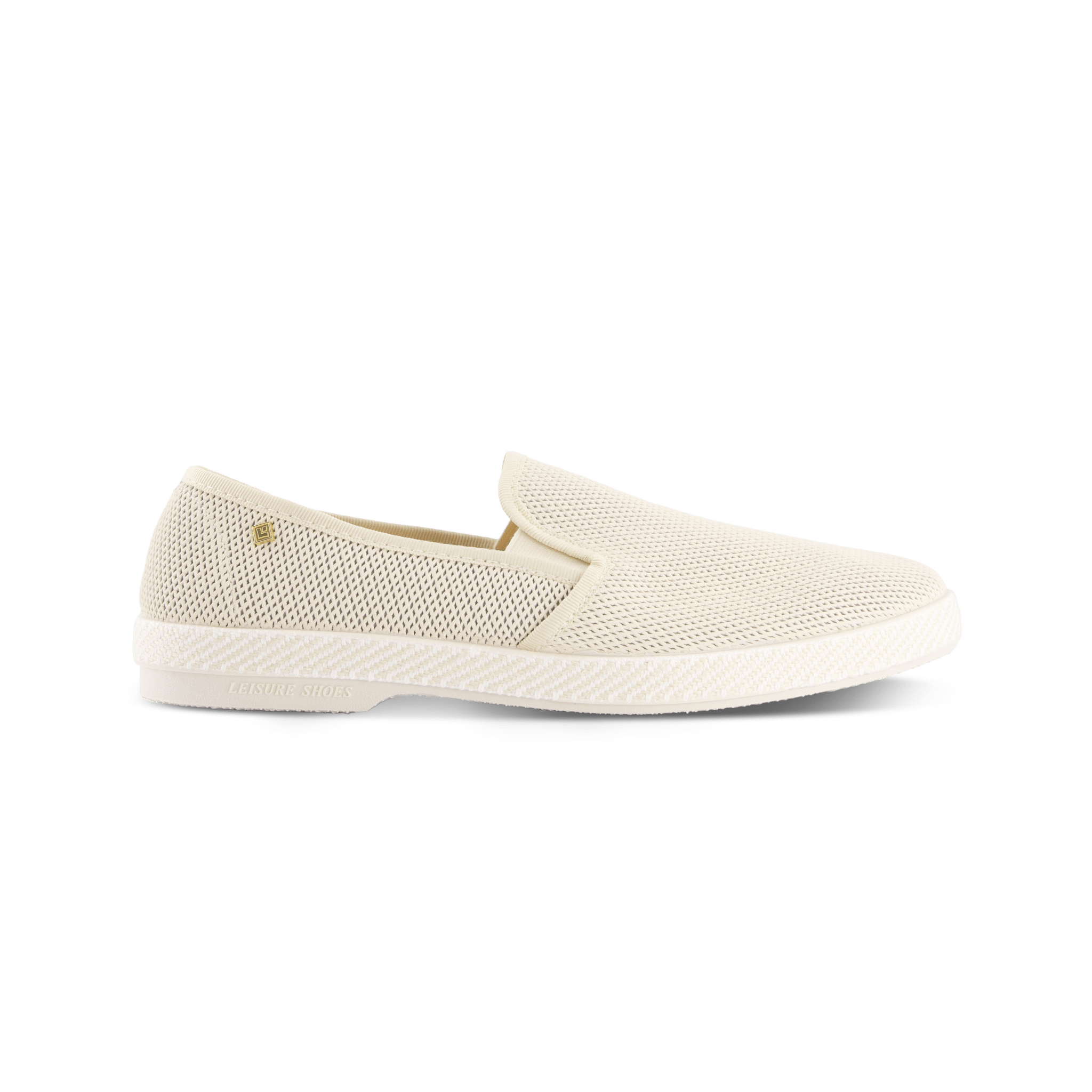 Rivieras European Union Diamond Punched Leatherette Slip - On Loafer Beige 1520 Shoes handmade in Spain.