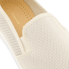 Rivieras European Union Diamond Punched Leatherette Slip - On Loafer Beige 1520 Shoes handmade in Spain.