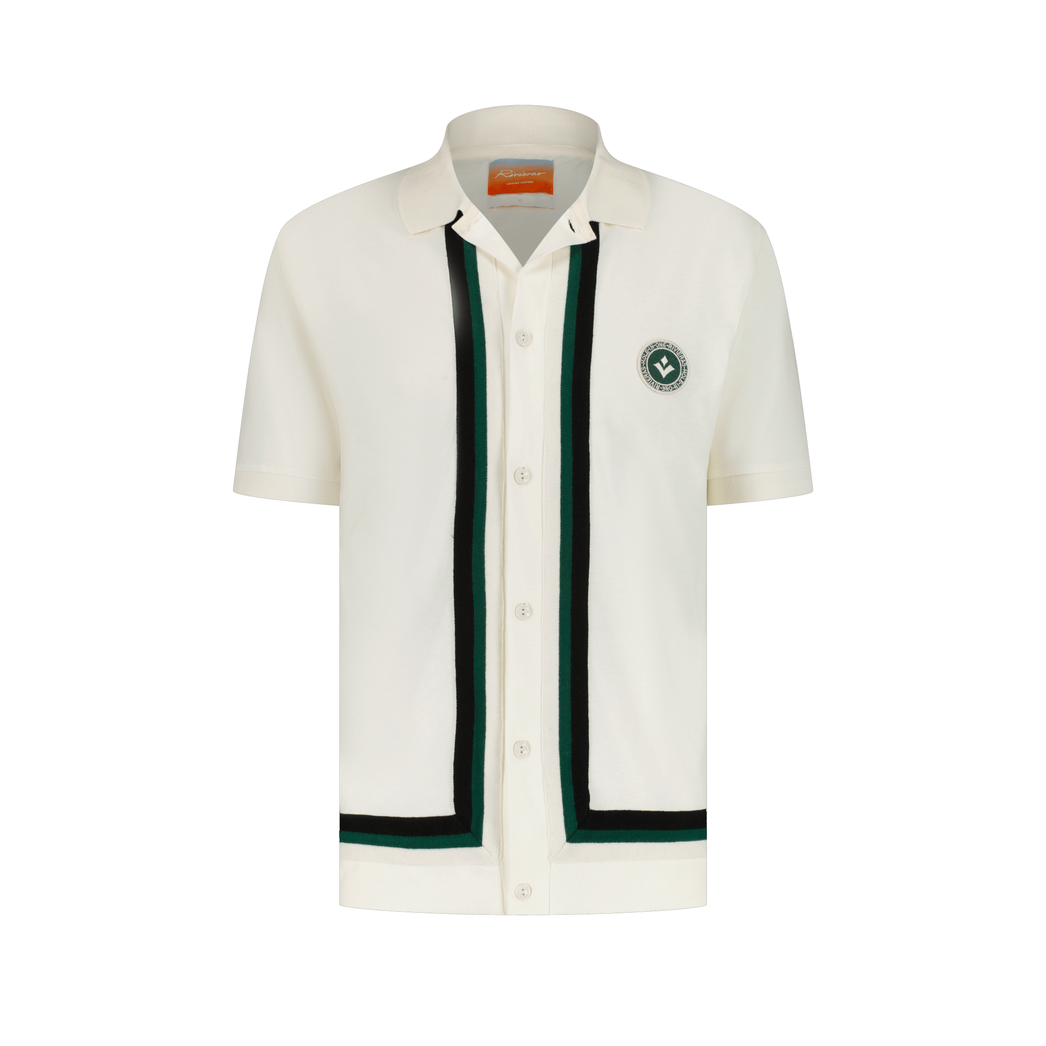 Rivieras European Union Ecru Golf Shirt apparel handmade in Spain.