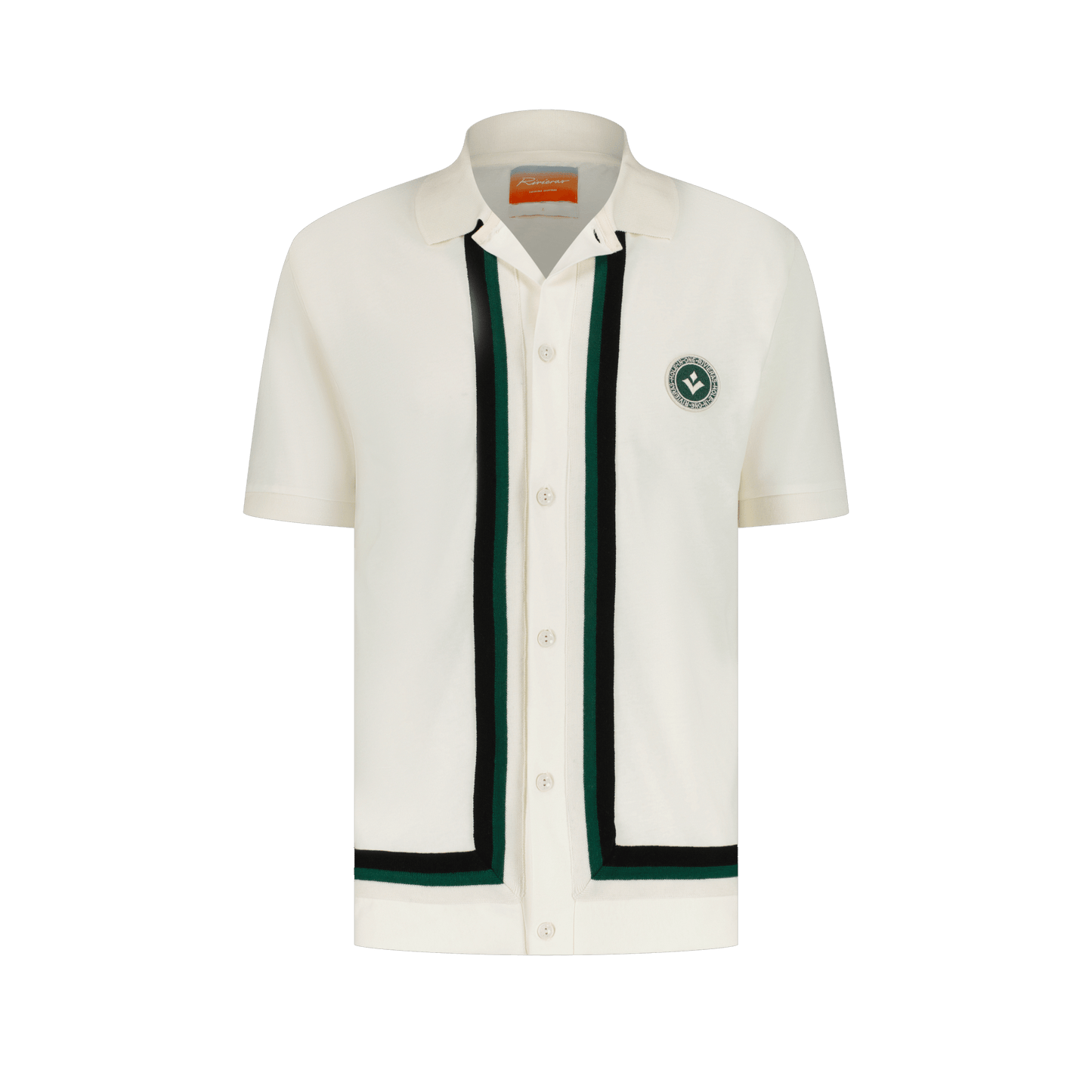 Rivieras European Union Ecru Golf Shirt apparel handmade in Spain.